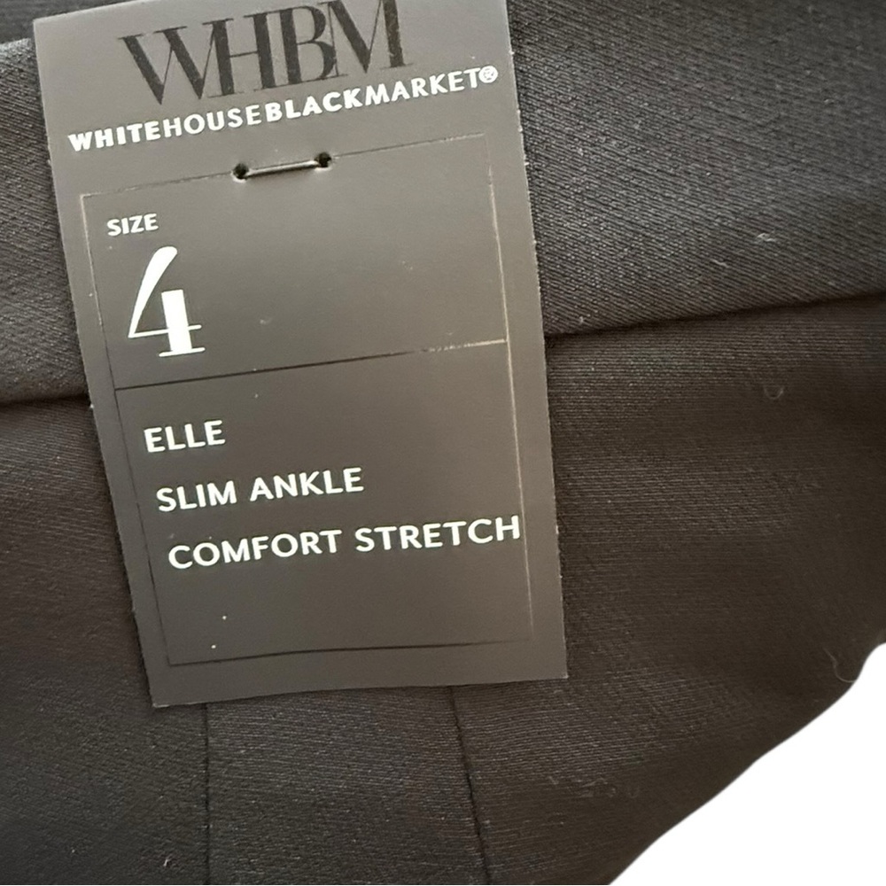 White House Black Market Black Slim Straight Trousers - Picture 6 of 8